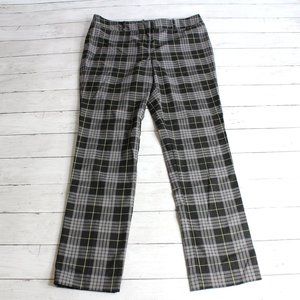 Worthington Women's Black Gray Plaid Dress Trouser Suit Pants Size 10